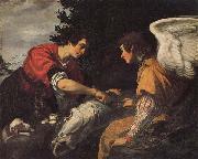 Jacopo Vignali Tobias and the Angel oil on canvas